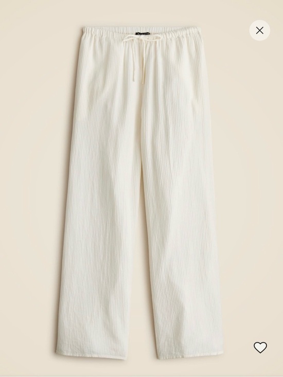 J. Crew Pants - J. Crew Airy Gauze Beach Cream Wide-Leg Drawstring Pants